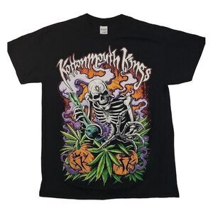 Kottonmouth Kings Skeleton Graphic T-Shirt Medium Black Gildan 100% Cotton Short